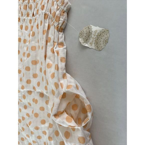 Altar’d State Sz Medium Orange Polka Dot White Sleeveless Dress Pockets Lined$70 - Picture 8 of 16